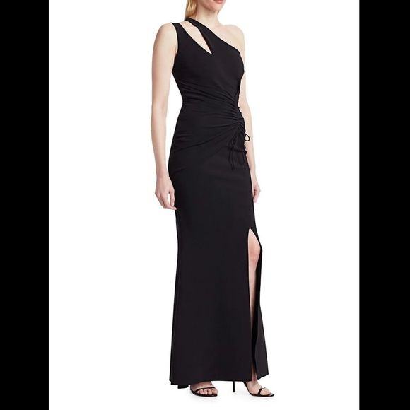 New Chiara Boni La Petite Robe Contanza One-Shoulder Ruched Gown $995 - Picture 1 of 10